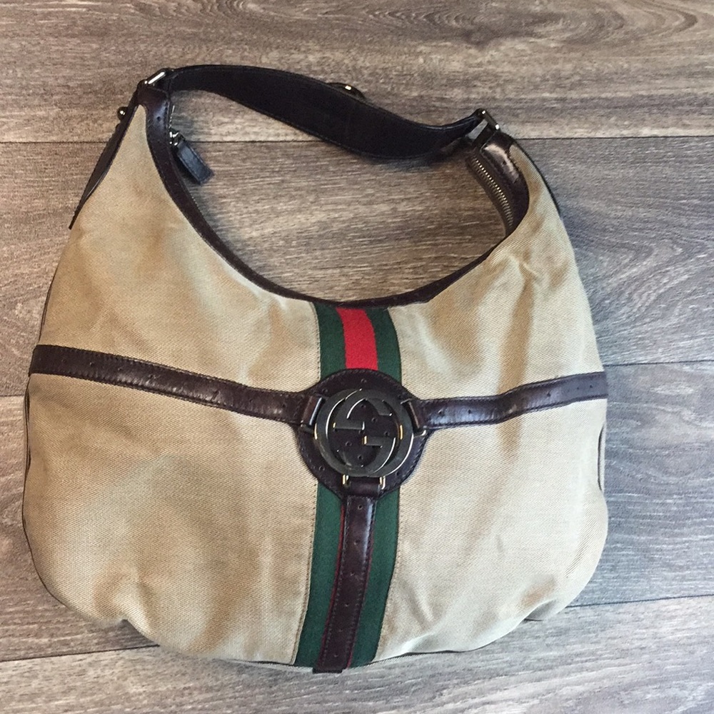 Classic Canvas Gucci GG Sherry Line Shoulder Bag